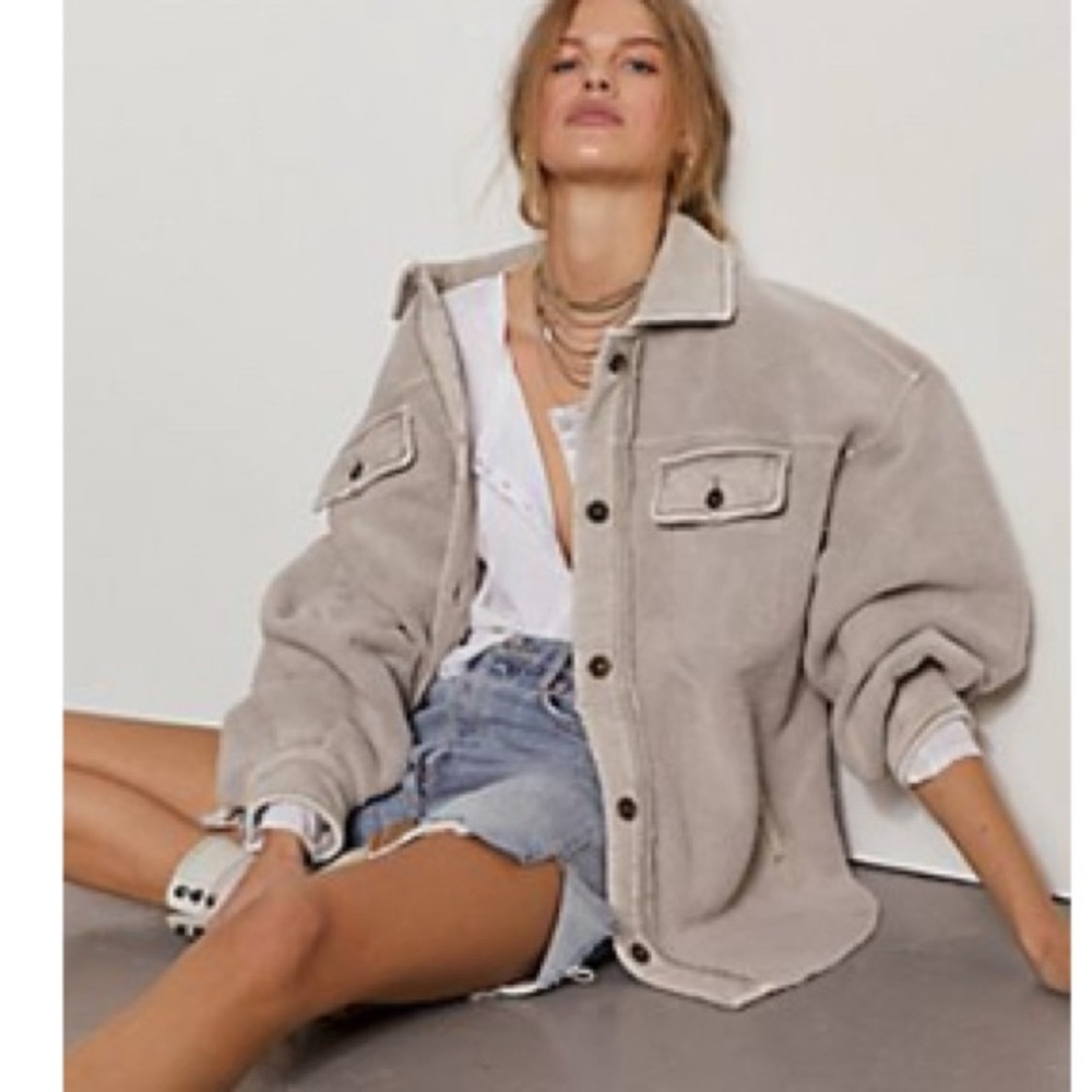 Free People Ruby Jacket in Stone XS